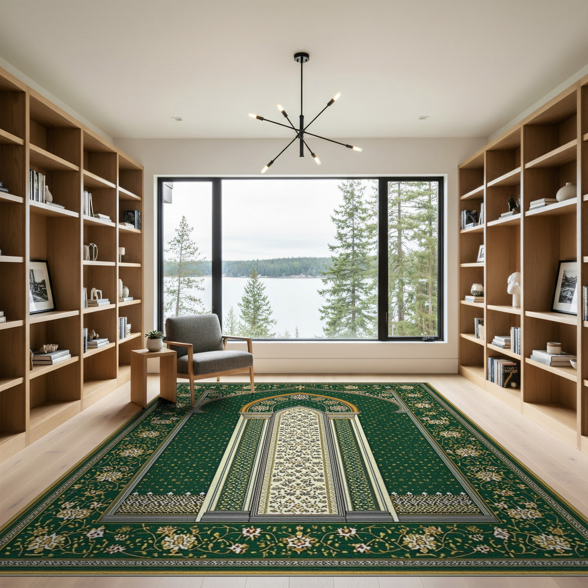 Traditional Persian Green Persian Arch Floral Area Rug