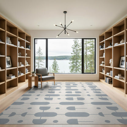 Grey Geometric Modern Area Rug