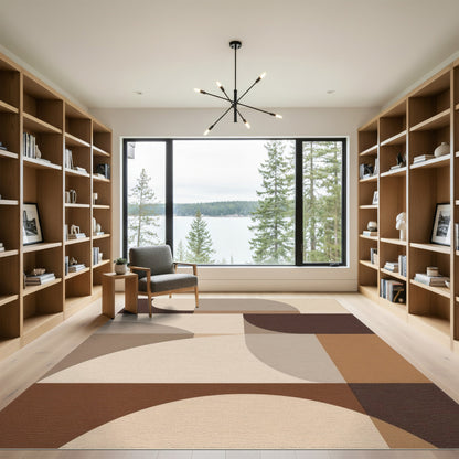 Modern Geometric Brown Tan Area Rug