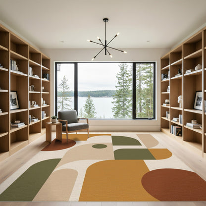 Modern Geometric Brown Tan No. 3 Area Rug