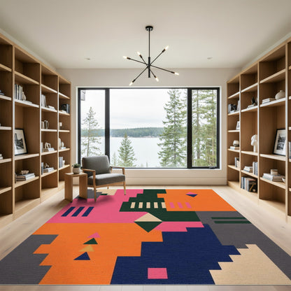 Bold Geometric Multi-Color Area Rug