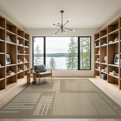 Geometric Beige Area Rug