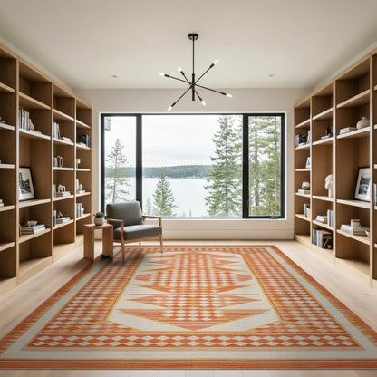 Orange Diamond Orange Geometric Diamond Area Rug