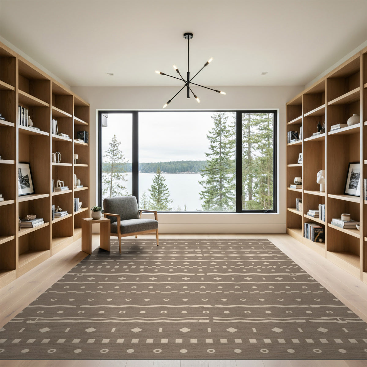 Brown Tan Heritage Tribal Area Rug