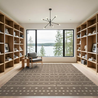 Brown Tan Heritage Tribal Area Rug