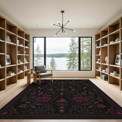 Mystic Purple Celestial Floral Rug