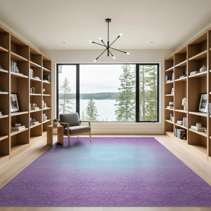 Purple Floral Ombre Vintage Area Rug