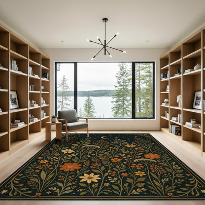 Multi-color and Patterns Celestial Floral Gold Area Rug