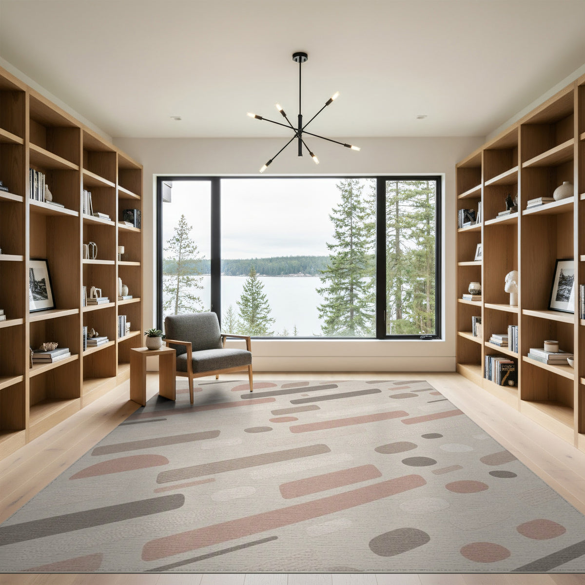 Neutral Blush Geometric Area Rug