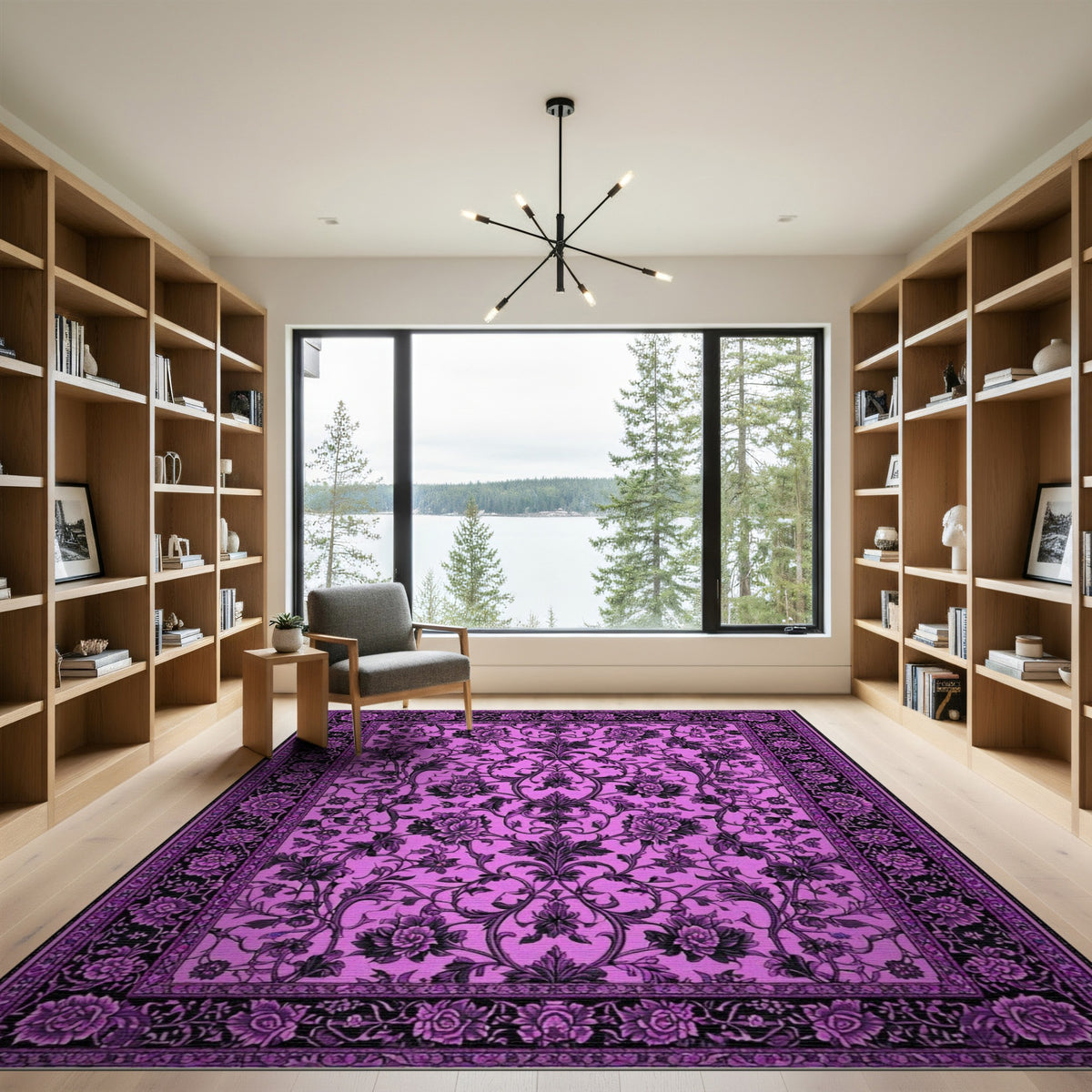 Purple Floral Vintage Area Rug
