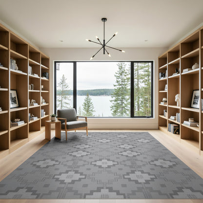 Grey Geometric Area Rug