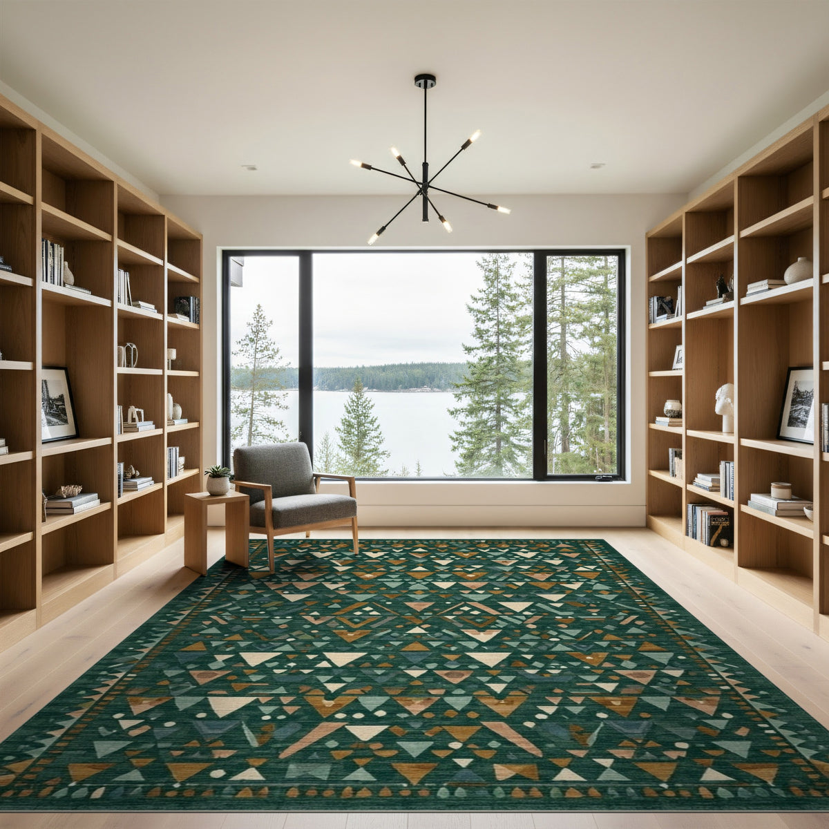 Green Heritage Tribal Green Heritage Tribal Geometric Area Rug