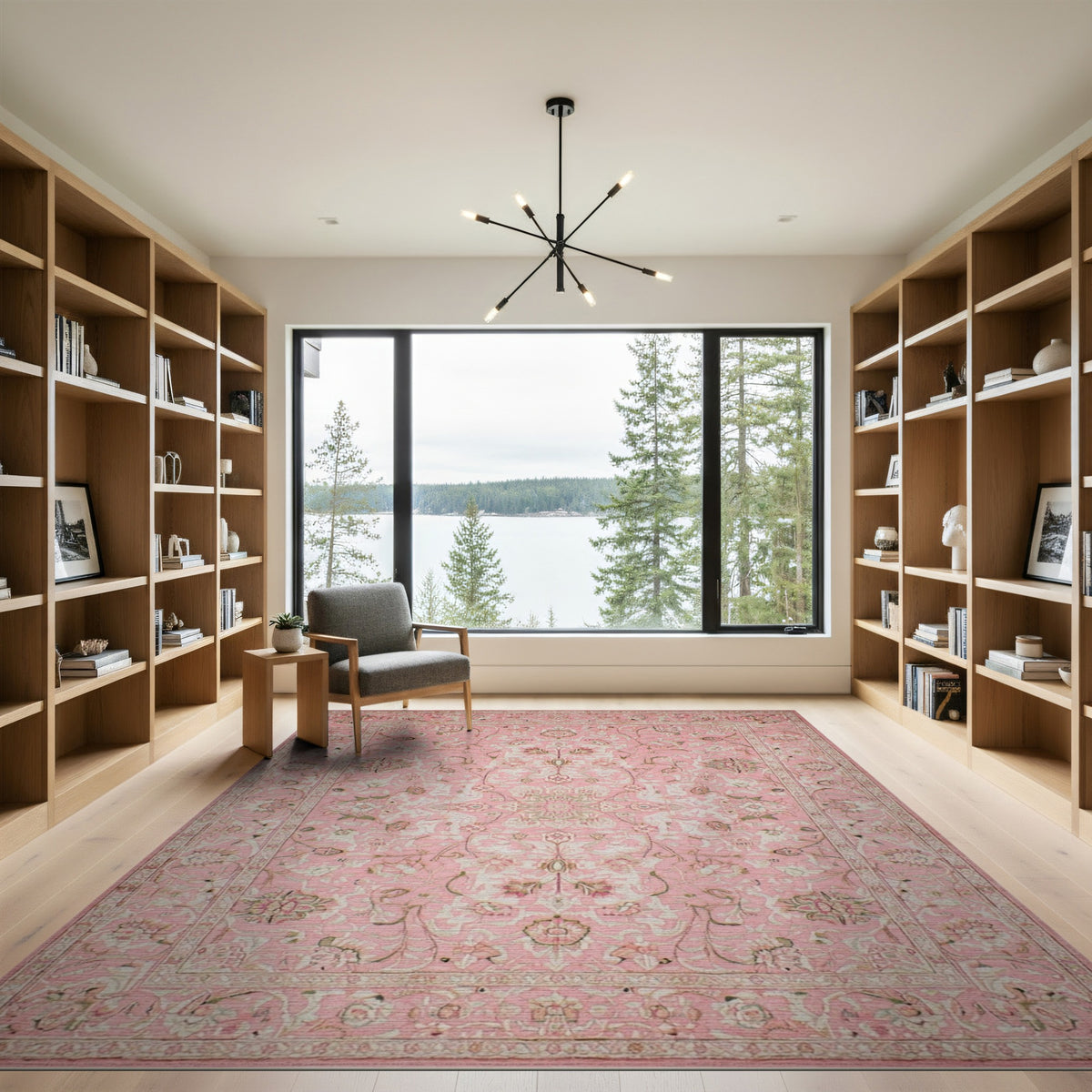 Pink Floral Vintage Area Rug