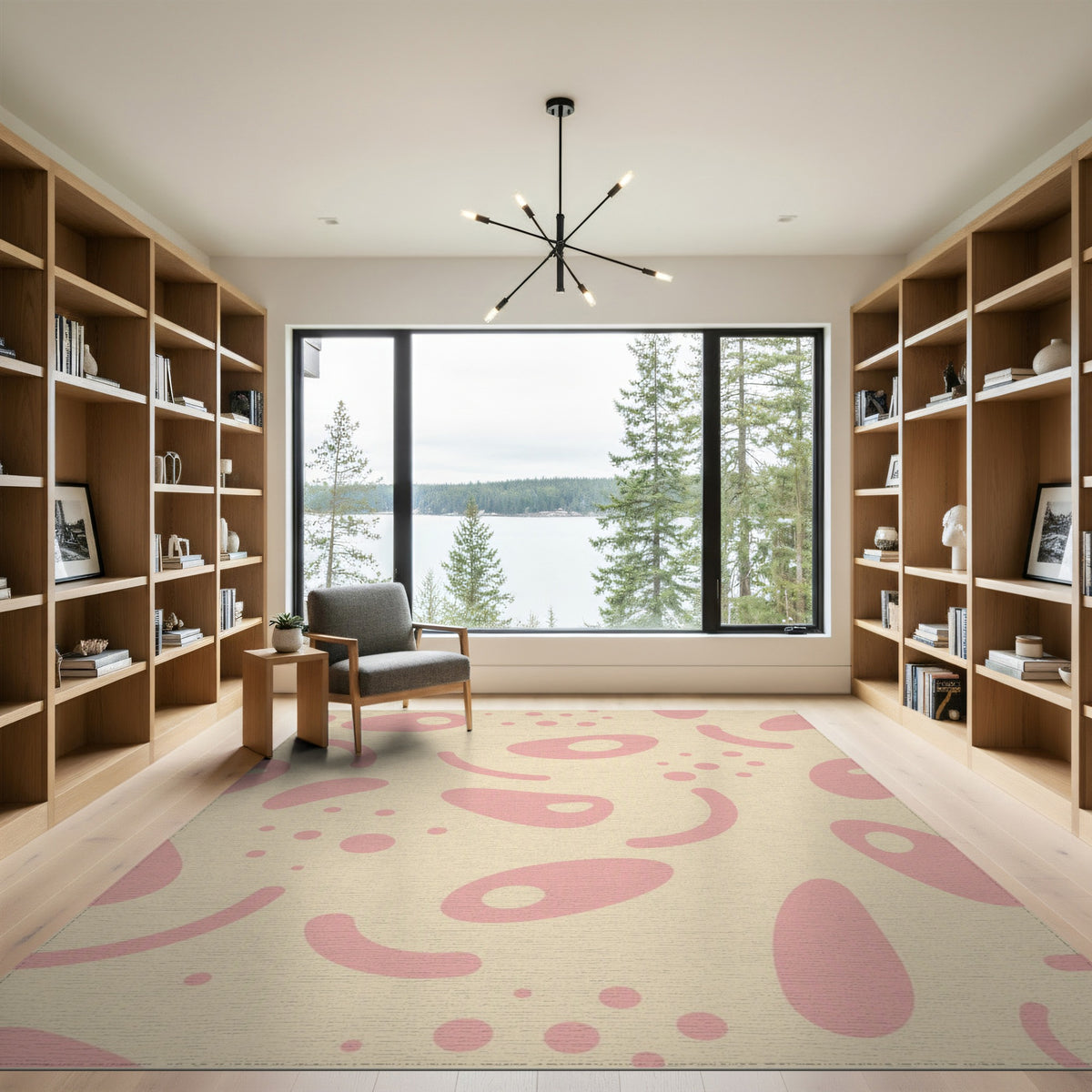 Pink Abstract Blob Area Rug