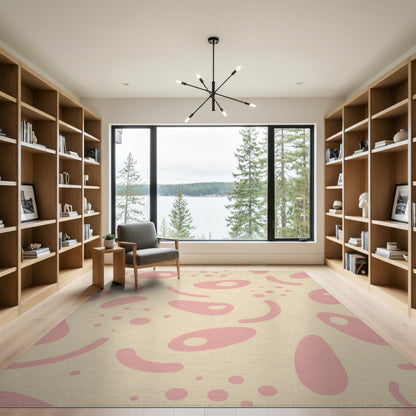 Pink Abstract Blob Area Rug