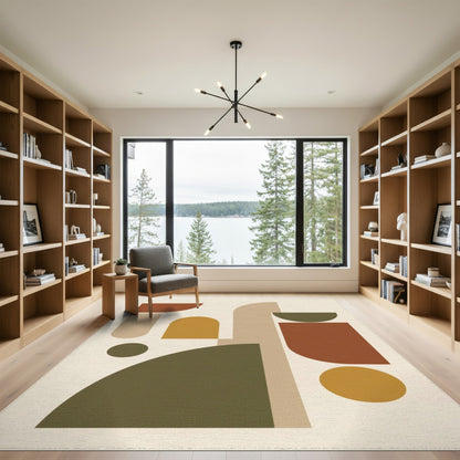 Geometric Brown Tan Brown and Tan Area Rug