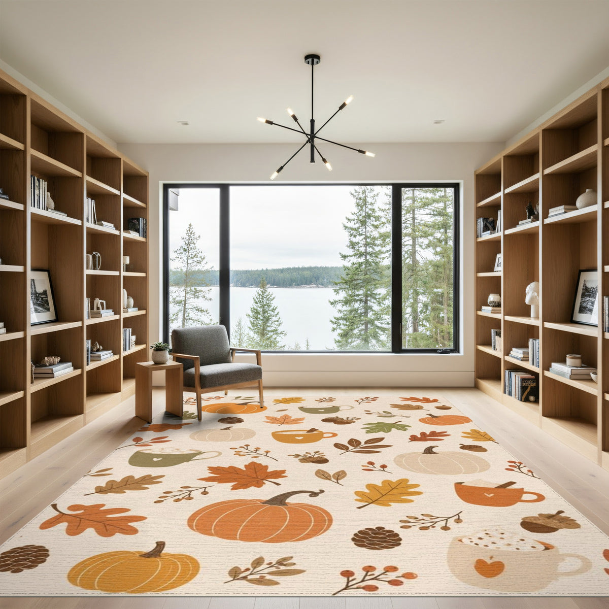 Cozy Autumn Pumpkin Area Rug