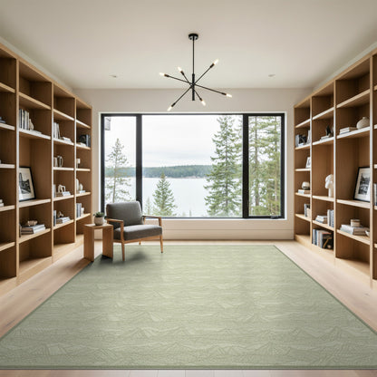 Sage Green Mountain Geometric Area Rug