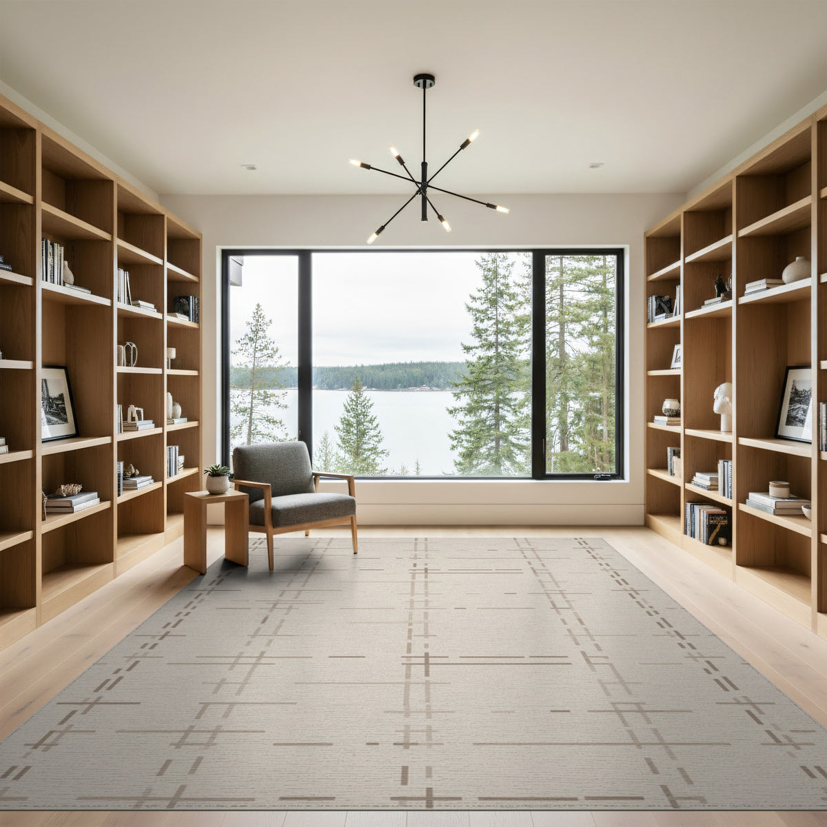 Beige Geometric Area Rug