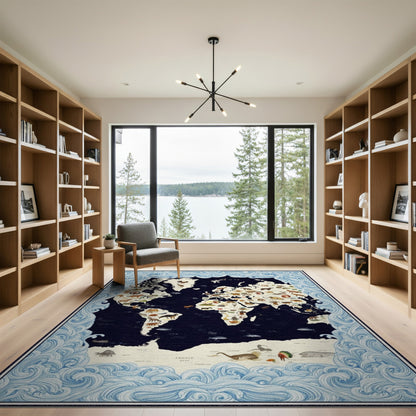 World Wildlife Map Area Rug