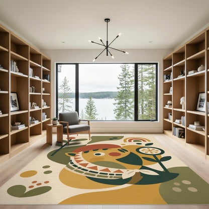 Whimsical Cartoon Face Kids Area Rug