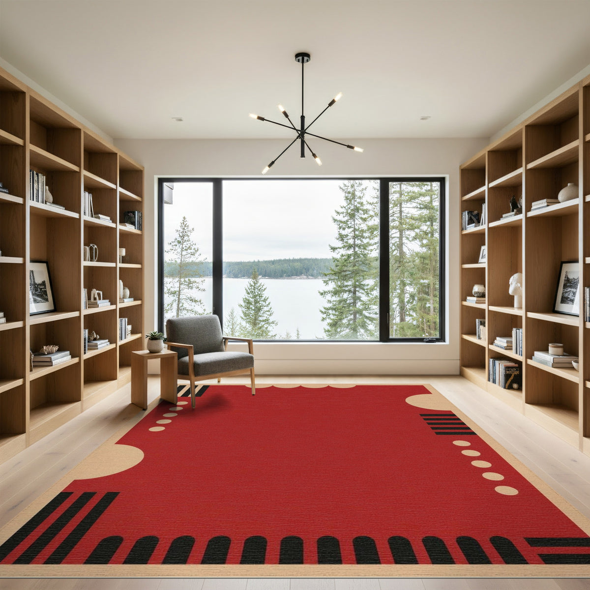 Bold Red Geometric No. 5 Area Rug