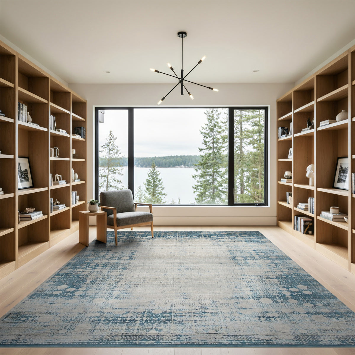 Distressed Vintage Blue Teal Distressed Vintage Area Rug