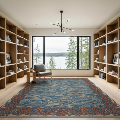 Blue Wave Coastal Area Rug