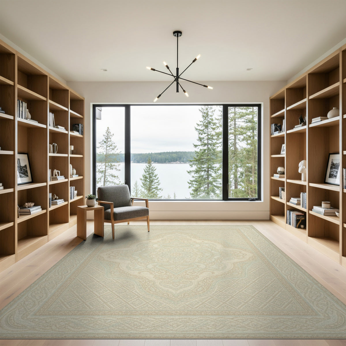 Beige Persian Medallion Area Rug