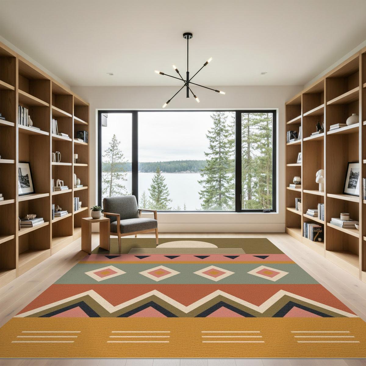 Southwestern Geometric Sun Area Rug