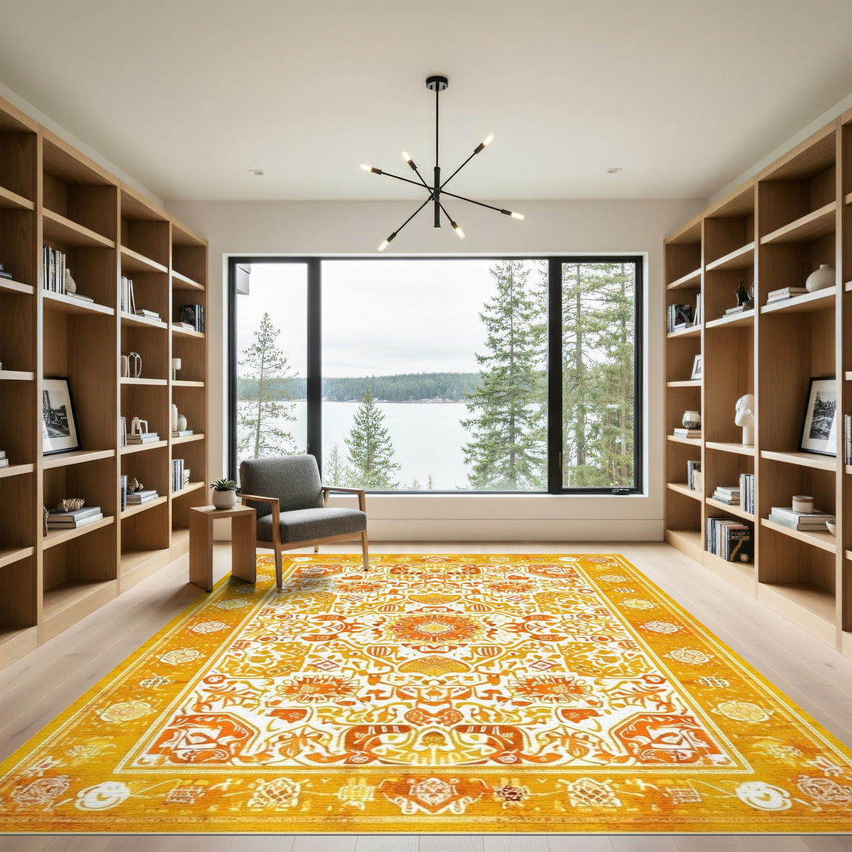 Yellow Traditional Persian Area Rug