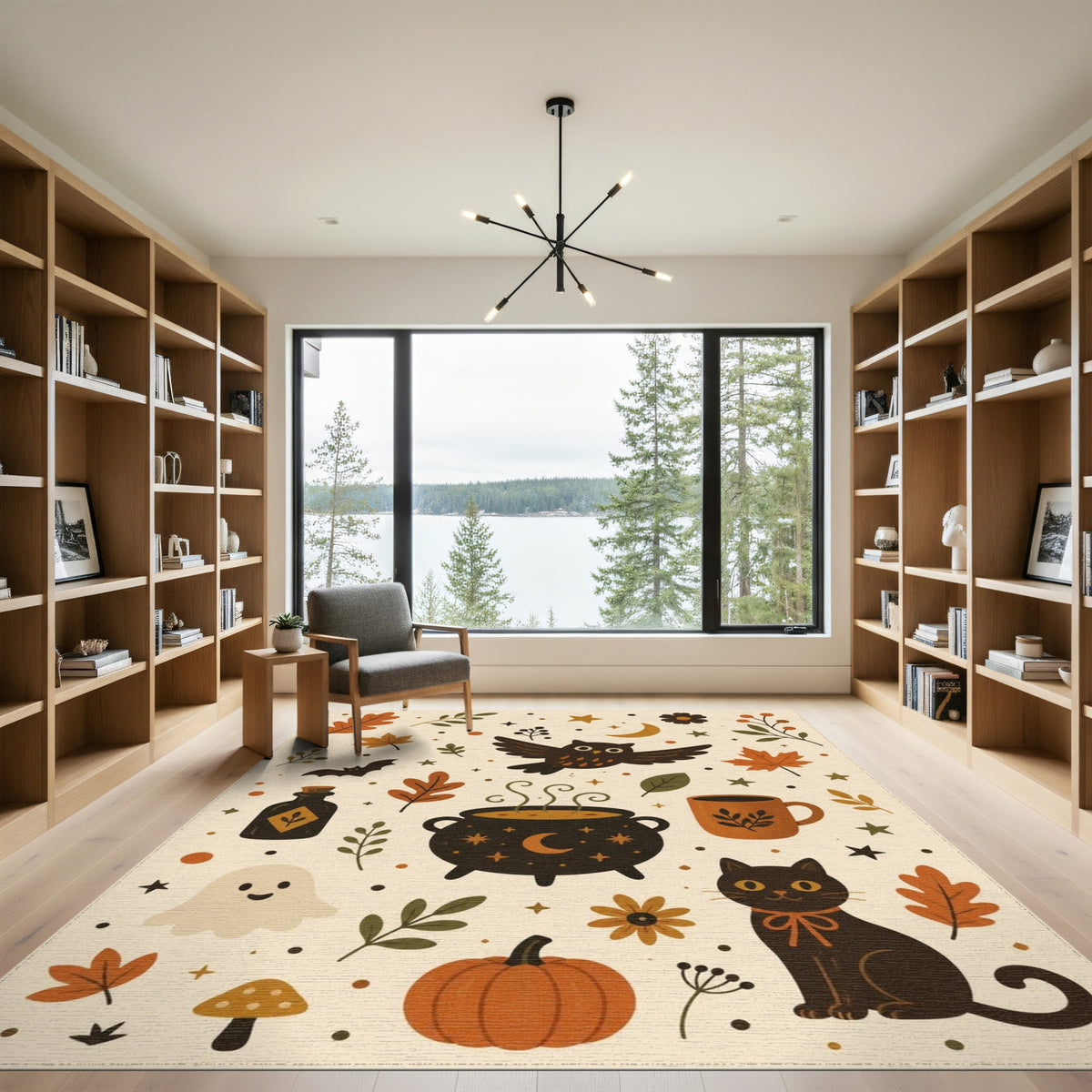 Halloween Kids Cartoon Washable Kids Cartoon Area Rug