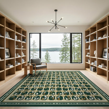 Green Bunny Lattice Area Rug