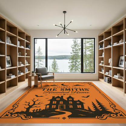 Orange The Smiths' Haunted Home Orange Halloween Rug