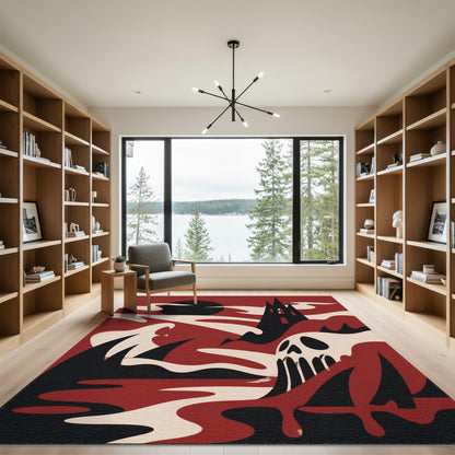 Gothic Red Skull Cathedral Area Rug