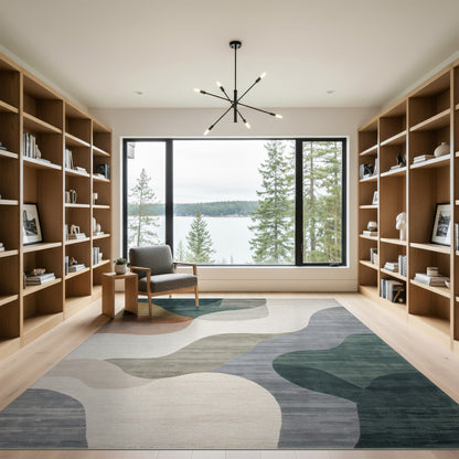 Fluid Wave Abstract Area Rug