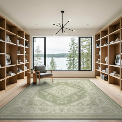 Traditional Persian Sage Green Traditional Persian Area Rug