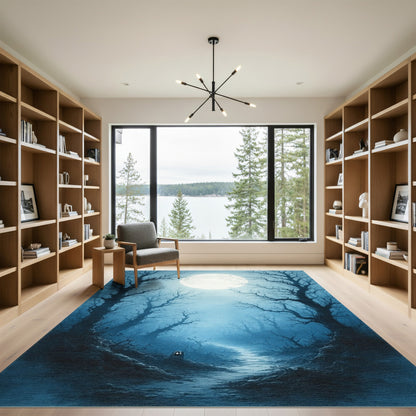Moonlit Forest Path Area Rug