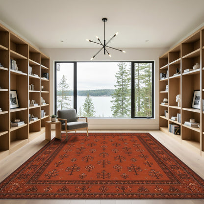 Orange Heritage Tribal Orange Area Rug