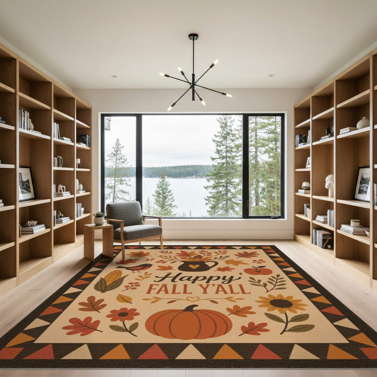 Happy Fall Y'all Autumn Harvest Area Rug