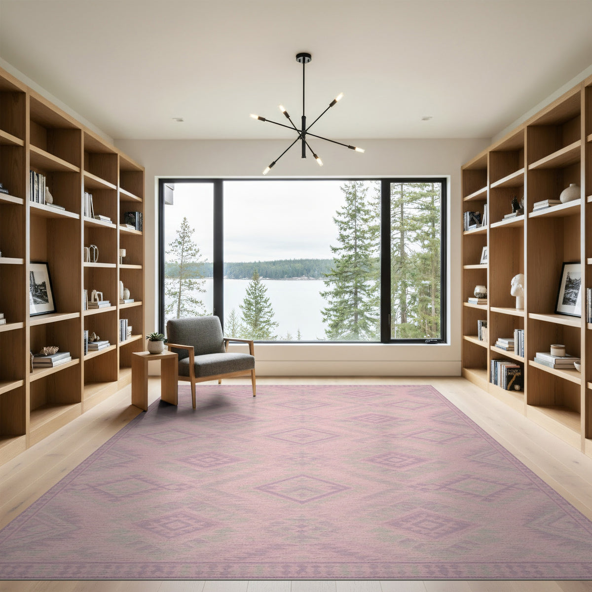Pink Heritage Tribal Diamond Area Rug