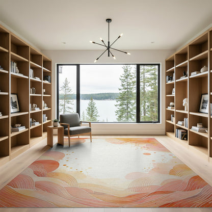 Orange Abstract Area Abstract Orange Wave Area Rug