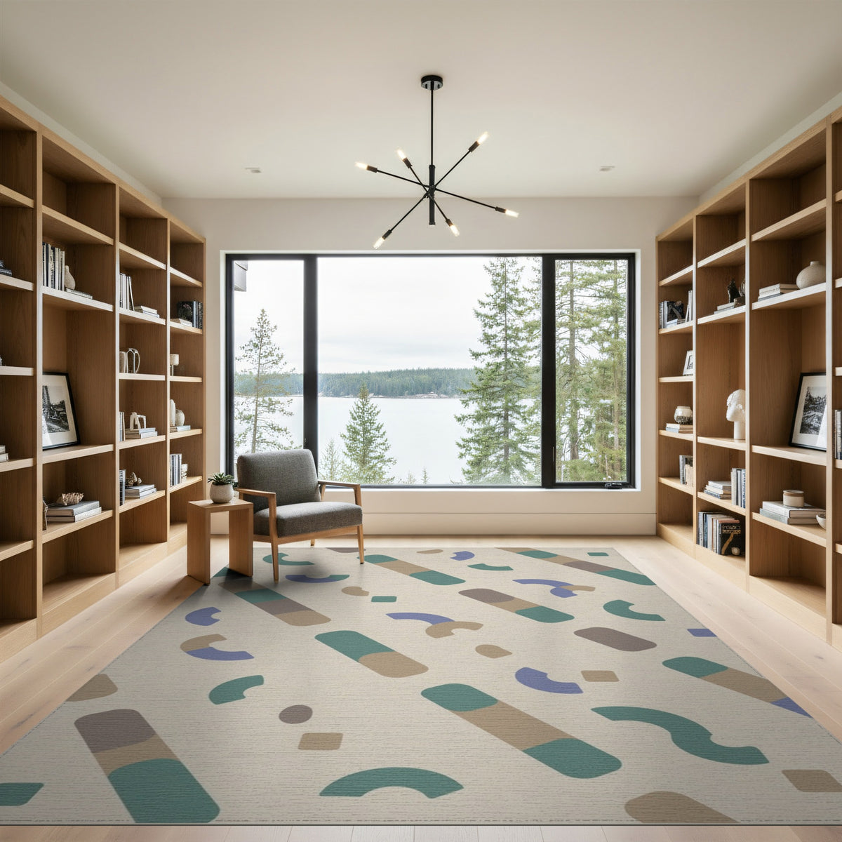 Beige Geometric Area Rug