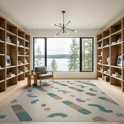 Beige Geometric Area Rug