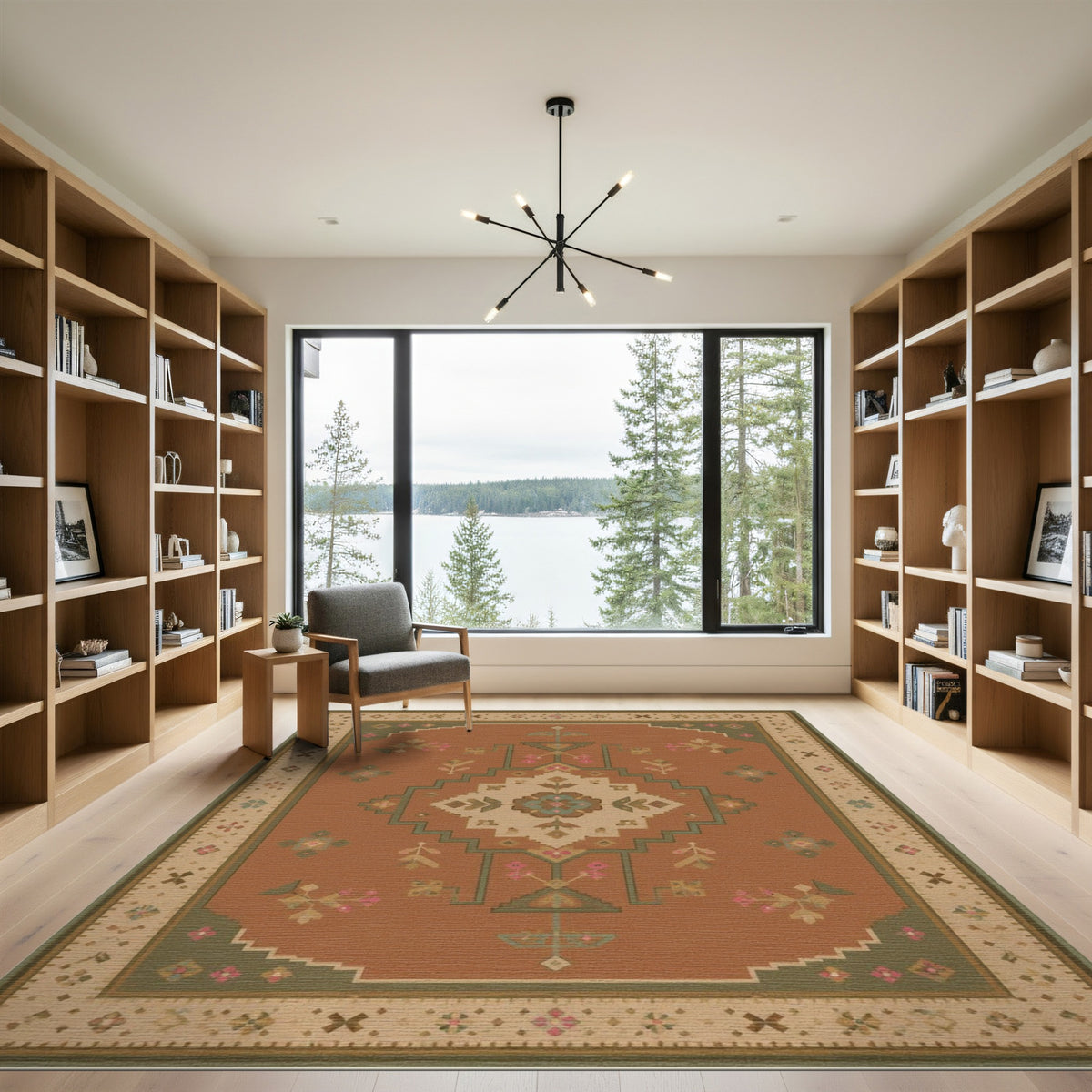 Orange Heritage Tribal Medallion Rug