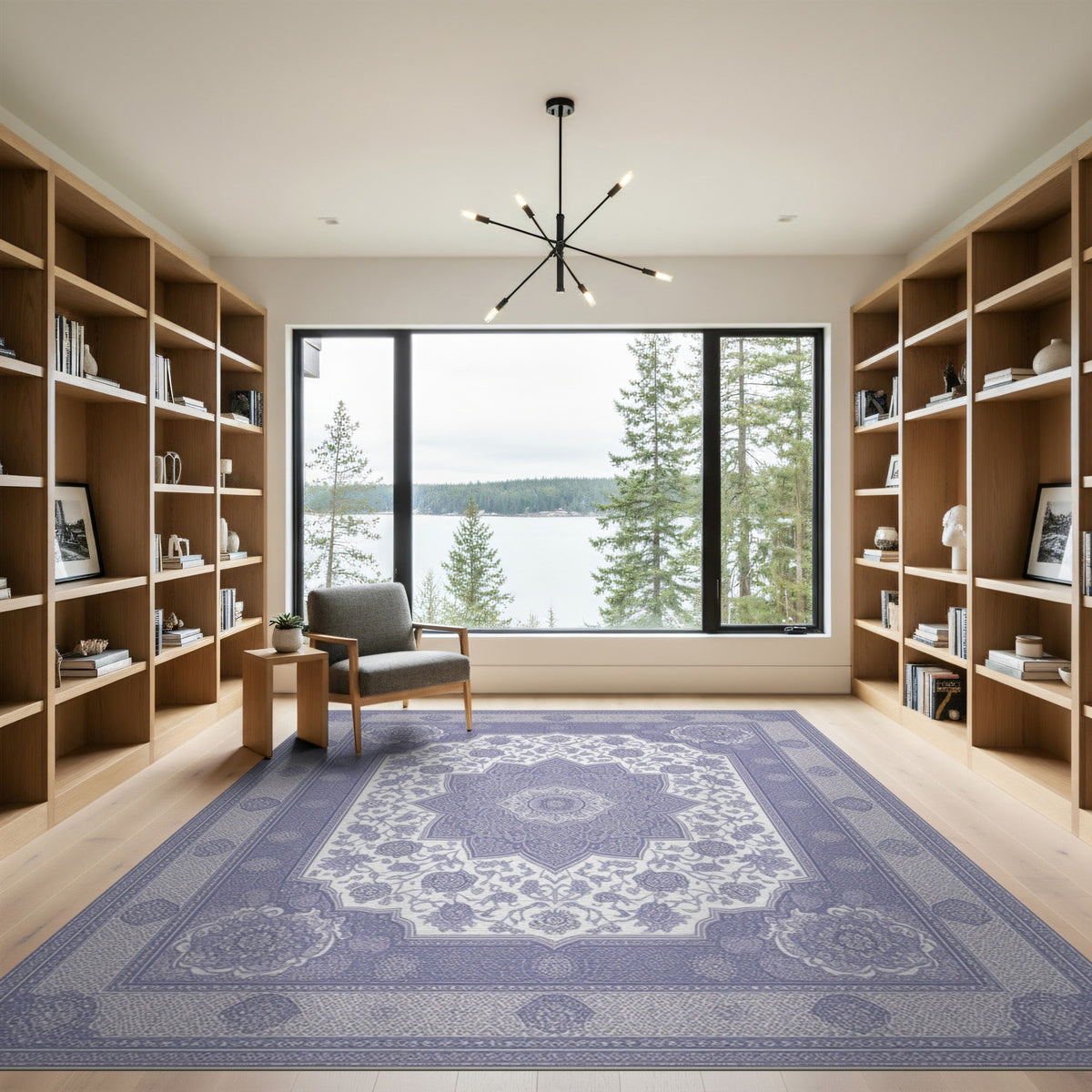 Purple Persian Medallion Floral Area Rug