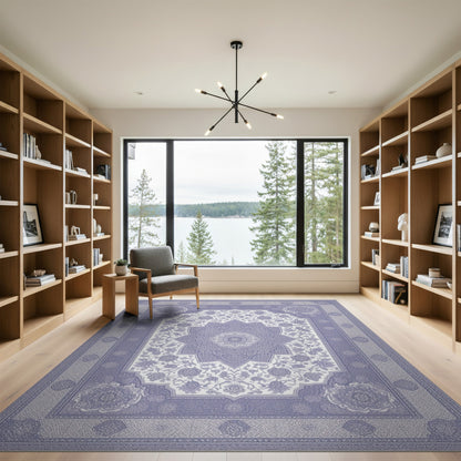 Purple Persian Medallion Floral Area Rug