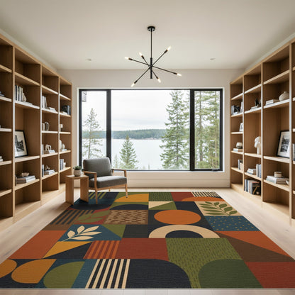 Vibrant Multi-Color Geometric Area Rug