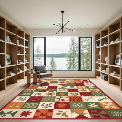 Autumn Patchwork Washable Area Rug