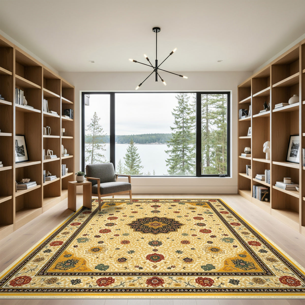 Traditional Persian Multi-color and Patterns Traditional Persian Floral Medallion Area Rug